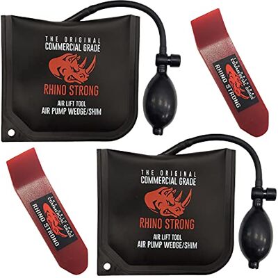 Rhino Strong Kit de nivelación profesional original de grado comercial con bomba 2.0 y bolsa de cuña para herramientas de alineación en el popular tamaño mediano (paquete de 2). Rhino Strong Kit de nivelación profesional original de grado comercial con bomba 2.0 y bolsa de cuña para herramientas de alineación en el popular tamaño mediano (paquete de 2).