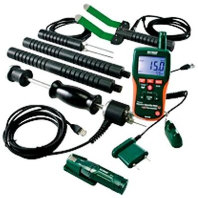 EXTECH Wassersanierungskit, Feuchtigkeitspsychrometer, IR 8-in-1 pinloses Psychrometer, IR-Thermometer, Hammersonde, USB-Datenlogger, robuster Tragekoffer EXTECH Wassersanierungskit, Feuchtigkeitspsychrometer, IR 8-in-1 pinloses Psychrometer, IR-Thermometer, Hammersonde, USB-Datenlogger, robuster Tragekoffer