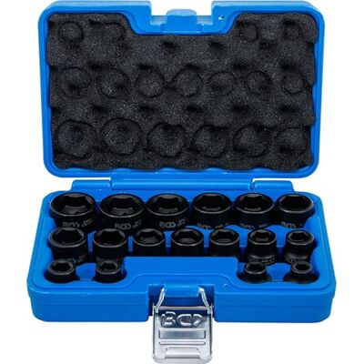 BGS Juego de llaves de vaso de impacto hexagonal, extra planas entrada 12,5 mm (1/2") 8 24 mm 17 piezas BGS Juego de llaves de vaso de impacto hexagonal, extra planas entrada 12,5 mm (1/2") 8 24 mm 17 piezas
