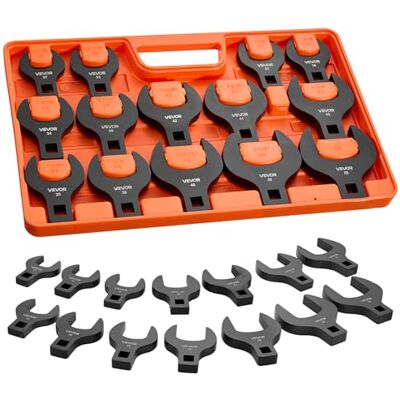VEVOR Juego de Llaves de Pata de Gallo 14 Piezas Métricas de 27 a 50 mm, Llaves de Pata de Cuervo de Extremo Abierto, Accionamiento de 1/2", Bandeja de Almacenamiento, para Mantenimiento Reparación VEVOR Juego de Llaves de Pata de Gallo 14 Piezas Métricas de 27 a 50 mm, Llaves de Pata de Cuervo de Extremo Abierto, Accionamiento de 1/2", Bandeja de Almacenamiento, para Mantenimiento Reparación