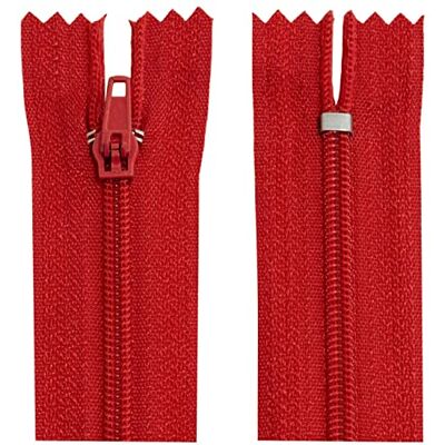 AERZETIX Juego de 10 Cremalleras en espiral N°3 no separable 60cm en nylon cursor autoblocante en metal color rojo frambuesa ropa costura pantalones mercería AERZETIX Juego de 10 Cremalleras en espiral N°3 no separable 60cm en nylon cursor autoblocante en metal color rojo frambuesa ropa costura pantalones mercería