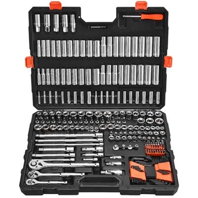 VEVOR Juego de Vasos 225 uds, con Entrada de 9,53/6,4/12,7 mm, Juego de Trinquete, SAE y Métrico, Profundos y Superficiales, con Puntas, Accesorios, Estuche de Transporte, Acero de Aleación CR-V VEVOR Juego de Vasos 225 uds, con Entrada de 9,53/6,4/12,7 mm, Juego de Trinquete, SAE y Métrico, Profundos y Superficiales, con Puntas, Accesorios, Estuche de Transporte, Acero de Aleación CR-V
