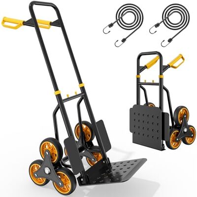 YITAHOME Carro Plegable para Subir escaleras con 6 Ruedas industriales Grandes de φ15,2 cm, Carretilla de Mano de Acero Resistente de Altura Ajustable con Ruedas silenciosas de Alto Agarre, Capacidad YITAHOME Carro Plegable para Subir escaleras con 6 Ruedas industriales Grandes de φ15,2 cm, Carretilla de Mano de Acero Resistente de Altura Ajustable con Ruedas silenciosas de Alto Agarre, Capacidad