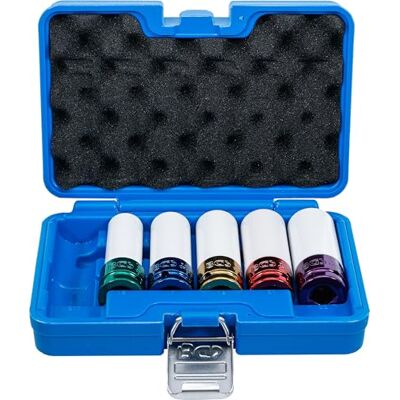 BGS Juego de vasos de impacto con protector de plástico entrada 12,5 mm (1/2") 15 / 17 / 19 / 21 / 22 mm / MS17 6 piezas BGS Juego de vasos de impacto con protector de plástico entrada 12,5 mm (1/2") 15 / 17 / 19 / 21 / 22 mm / MS17 6 piezas