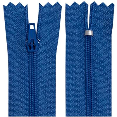 AERZETIX Juego de 10 Cremalleras en espiral N°3 no separable 40cm en nylon cursor autoblocante en metal color azul ropa costura pantalones mercería AERZETIX Juego de 10 Cremalleras en espiral N°3 no separable 40cm en nylon cursor autoblocante en metal color azul ropa costura pantalones mercería