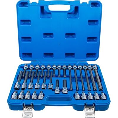 BGS Juego de puntas de vaso entrada 12,5 mm (1/2") perfil en T (para Torx) 32 piezas BGS Juego de puntas de vaso entrada 12,5 mm (1/2") perfil en T (para Torx) 32 piezas