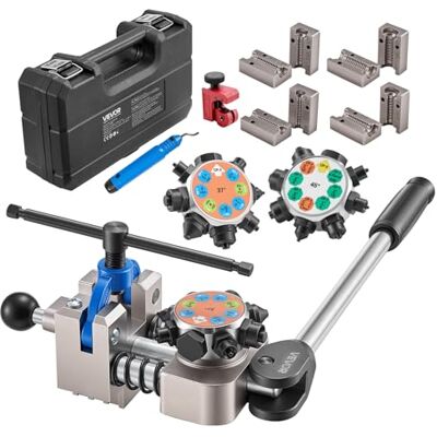 VEVOR Kit de Abocardado de Línea de Freno con Doble Burbuja 37 y 45 Grados Herramienta para Tubos de Frenos 4,76 mm a 9,52 mm Kit Profesional para Reparación Automotriz con Cabezal Cortatubos Llave VEVOR Kit de Abocardado de Línea de Freno con Doble Burbuja 37 y 45 Grados Herramienta para Tubos de Frenos 4,76 mm a 9,52 mm Kit Profesional para Reparación Automotriz con Cabezal Cortatubos Llave