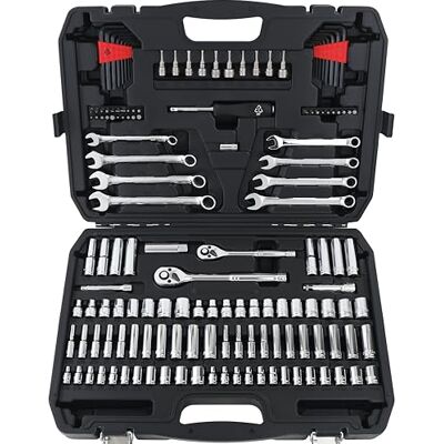 Juego de dados de mecánico de Amazon Basics - 145 piezas - Juego de dados Juego de dados de mecánico de Amazon Basics - 145 piezas - Juego de dados