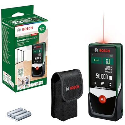 Bosch AdvancedDistance 50C Medidor Láser (mide con precisión distancias de hasta 50 m, pantalla táctil, diferentes funciones de medición con asistencia integrada, en caja de cartón) Bosch AdvancedDistance 50C Medidor Láser (mide con precisión distancias de hasta 50 m, pantalla táctil, diferentes funciones de medición con asistencia integrada, en caja de cartón)
