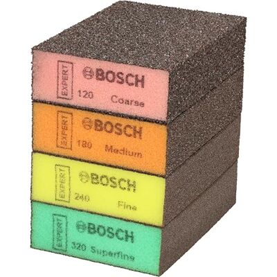 Bosch 20x Expert S471 Esponjas de Lijado estándar (para Pintura sobre Madera, Madera Blanda, Ø 69 x 97 x 26 mm, Grueso/Medio/Fino/superfino, Accesorios Profesionales para Lijado Manual) Bosch 20x Expert S471 Esponjas de Lijado estándar (para Pintura sobre Madera, Madera Blanda, Ø 69 x 97 x 26 mm, Grueso/Medio/Fino/superfino, Accesorios Profesionales para Lijado Manual)