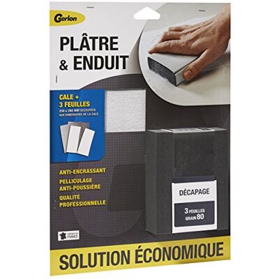Gerlon Abrasivo para plata y recubierta de 3 hojas, 230 x 280 cm + cuña grande Gerlon Abrasivo para plata y recubierta de 3 hojas, 230 x 280 cm + cuña grande