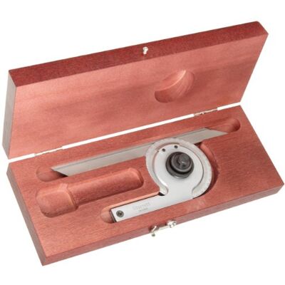 Starrett ZPrecision Protractor universal de biselado de precisión, a través de graduaciones de 360 grados, tamaño de hoja de 17,78 cm Starrett ZPrecision Protractor universal de biselado de precisión, a través de graduaciones de 360 grados, tamaño de hoja de 17,78 cm