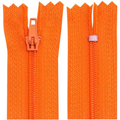 AERZETIX Juego de 10 Cremalleras en espiral N°3 no separable 25cm en nylon cursor autoblocante en metal color naranja ropa costura pantalones mercería AERZETIX Juego de 10 Cremalleras en espiral N°3 no separable 25cm en nylon cursor autoblocante en metal color naranja ropa costura pantalones mercería