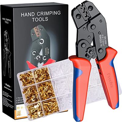 Preciva Juego de Alicates Crimpadores para Terminales Eléctricos 0.5-1.5mm² con Piezas Macho Hembra Terminales Para Conector de Cable Preciva Juego de Alicates Crimpadores para Terminales Eléctricos 0.5-1.5mm² con Piezas Macho Hembra Terminales Para Conector de Cable