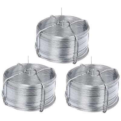 Alberts Carrete de alambre galvanizado, diámetro de alambre de 0,8 mm, longitud 50 m, juego de 3 Alberts Carrete de alambre galvanizado, diámetro de alambre de 0,8 mm, longitud 50 m, juego de 3