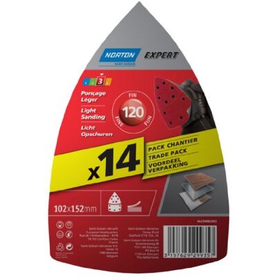 Symantec Expert Hojas de lija triangulares (102 x 152 mm, grano 120, 14 unidades) Symantec Expert Hojas de lija triangulares (102 x 152 mm, grano 120, 14 unidades)