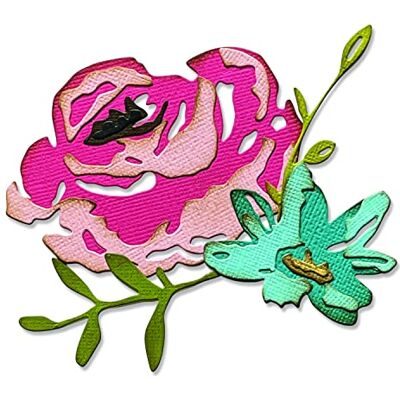 Tim Holtz Brushstroke Flowers # 4 - Plantilla de corte para scrapbooking Tim Holtz Brushstroke Flowers # 4 - Plantilla de corte para scrapbooking