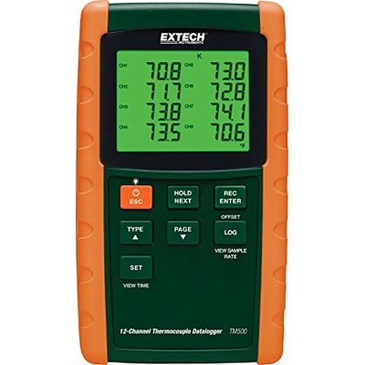 EXTECH 12-Kanal Datenaufzeichnendes Thermometer 12 Kanäle, 6 Thermoelementtypen (J/K/E/T/R/S), zeigt CH1-8 oder CH9-12, SD-Excel-Logging, 5-stell. LCD EXTECH 12-Kanal Datenaufzeichnendes Thermometer 12 Kanäle, 6 Thermoelementtypen (J/K/E/T/R/S), zeigt CH1-8 oder CH9-12, SD-Excel-Logging, 5-stell. LCD