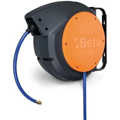 Beta 1900M12X15 – Enrollador automático para aire o agua, estructura de plástico a prueba de golpes, manguera de 12x15 mm, soporte giratorio para uso profesional y doméstico, longitud 15 metros Beta 1900M12X15 – Enrollador automático para aire o agua, estructura de plástico a prueba de golpes, manguera de 12x15 mm, soporte giratorio para uso profesional y doméstico, longitud 15 metros