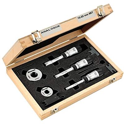 Starrett Bore Calibre de calibre (10 a 20 mm, con 3 puntos de contacto, número de cabezas: 3, número de anillas: 2) Starrett Bore Calibre de calibre (10 a 20 mm, con 3 puntos de contacto, número de cabezas: 3, número de anillas: 2)