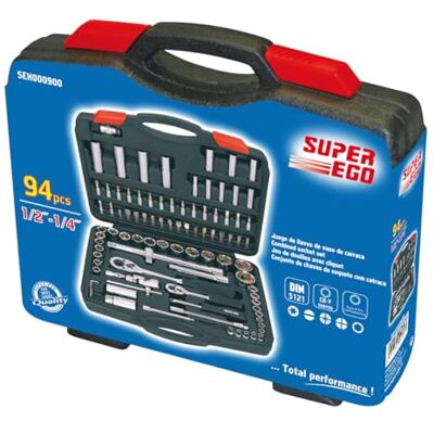 Rothenberger Super Ego Juego Llaves Vaso 1/4" y 1/2" 94cs s.e, Cromado Rothenberger Super Ego Juego Llaves Vaso 1/4" y 1/2" 94cs s.e, Cromado
