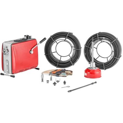 VEVOR Desatascador de Tuberías Eléctrico 500 W 1400 RPM con Cable de Resorte de 40 m x 16 mm, 0,4 m x 12 mm, 5 m x 9,5 mm y 6 Cabezales de Limpieza, Apto para Tuberías de 50 a 110 mm de Diámetro VEVOR Desatascador de Tuberías Eléctrico 500 W 1400 RPM con Cable de Resorte de 40 m x 16 mm, 0,4 m x 12 mm, 5 m x 9,5 mm y 6 Cabezales de Limpieza, Apto para Tuberías de 50 a 110 mm de Diámetro