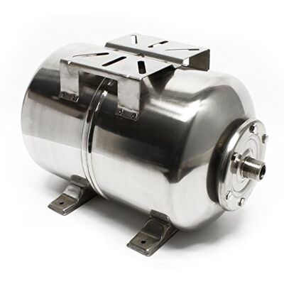 WilTec Vaso de expansión acero inoxidable 24L, depósito de presión, calderín para grupo presión doméstico WilTec Vaso de expansión acero inoxidable 24L, depósito de presión, calderín para grupo presión doméstico