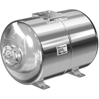 WilTec Vaso de expansión acero inoxidable 50L, depósito de presión, calderín para grupo de presión doméstic WilTec Vaso de expansión acero inoxidable 50L, depósito de presión, calderín para grupo de presión doméstic
