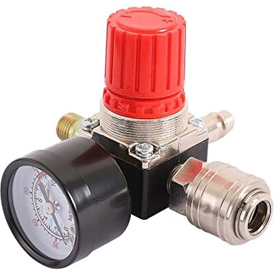 Dent-de-lion 1/4 "Regulador de presión neumático del compresor de aire Regulador de presión neumático, válvula de control de presión con conexión de 180 psi 12 bar (válvula de cuatro vías) Dent-de-lion 1/4 "Regulador de presión neumático del compresor de aire Regulador de presión neumático, válvula de control de presión con conexión de 180 psi 12 bar (válvula de cuatro vías)