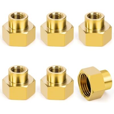 Elegrip 6 Piezas Reductor de Latón de 1/2" Hembra a 1/4" Hembra, Manguito Racores Conectores Reductores para Conexión de Tubería Accesorios Elegrip 6 Piezas Reductor de Latón de 1/2" Hembra a 1/4" Hembra, Manguito Racores Conectores Reductores para Conexión de Tubería Accesorios