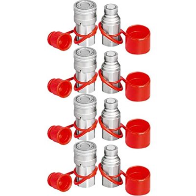 VEVOR Acoplamiento Hidráulico de Conexión Rápida 4 Kits Acoplamiento Hidráulico de Conexión Rápida Cuerpo 12,7 mm Rosca 1/2" NPT Acero Cara Plana Gran Caudal 45,5 L/min Conector para Línea VEVOR Acoplamiento Hidráulico de Conexión Rápida 4 Kits Acoplamiento Hidráulico de Conexión Rápida Cuerpo 12,7 mm Rosca 1/2" NPT Acero Cara Plana Gran Caudal 45,5 L/min Conector para Línea
