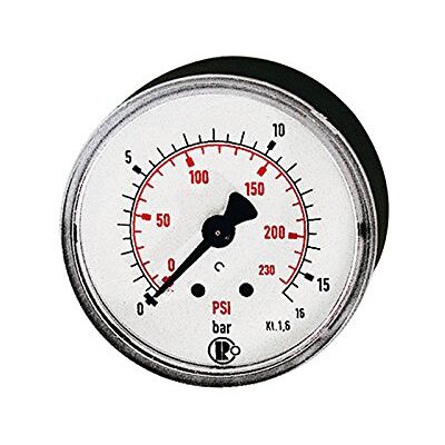 RIEGLER 101670-110.43-KD Standard Hand, plástico, G 1/8 trasero, 0-2,5 bar/36 psi, diámetro 40, 1 unidad RIEGLER 101670-110.43-KD Standard Hand, plástico, G 1/8 trasero, 0-2,5 bar/36 psi, diámetro 40, 1 unidad
