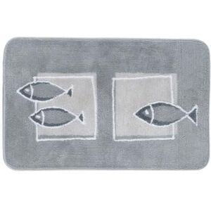 Spirella Andros Alfombra de baño de poliéster 55x85 cm Estampado de Peces Grises Spirella Andros Alfombra de baño de poliéster 55x85 cm Estampado de Peces Grises