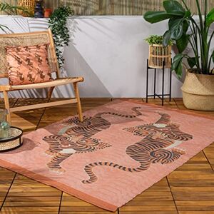 furn. Tibetan Tigre Alfombra – Interior/Exterior Inspiración Tribal Tigre Lavable Resistente Al Clima Tejido Plano Alfombra (Coral 120x170cm) furn. Tibetan Tigre Alfombra – Interior/Exterior Inspiración Tribal Tigre Lavable Resistente Al Clima Tejido Plano Alfombra (Coral 120x170cm)
