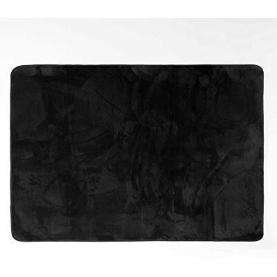 Douceur d'Intérieur Alfombra Rectangular de Franela Lisa, 120 x 170 cm, Color Negro Douceur d'Intérieur Alfombra Rectangular de Franela Lisa, 120 x 170 cm, Color Negro