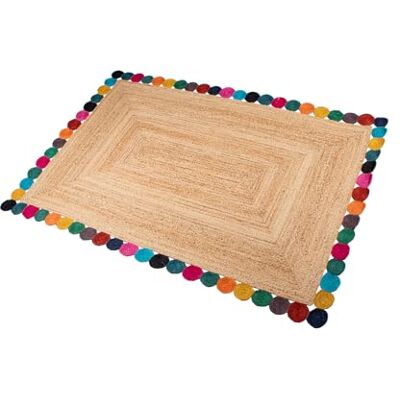 AlexandreHouse ALFOMBRA YUTE 120X170CM NATURAL BORDE REDONDELES MULTICOLOR_120X170CM AlexandreHouse ALFOMBRA YUTE 120X170CM NATURAL BORDE REDONDELES MULTICOLOR_120X170CM
