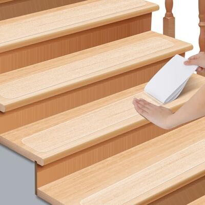 Romon Cinta Antideslizante Escaleras, Antideslizante Alfombra, Alfombrilla Autoadhesiva Antideslizante para Escaleras para Ancianos, Niños Y Mascotas, 60x10cm, 15 Piezas, Transparente Romon Cinta Antideslizante Escaleras, Antideslizante Alfombra, Alfombrilla Autoadhesiva Antideslizante para Escaleras para Ancianos, Niños Y Mascotas, 60x10cm, 15 Piezas, Transparente
