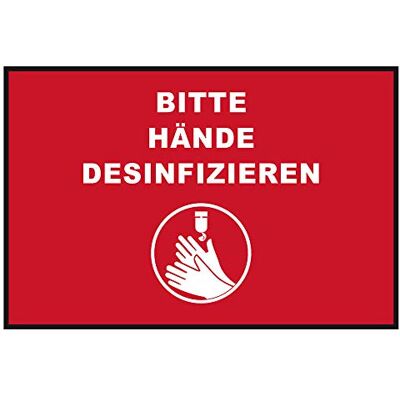 Novus MS-Warenvertrieb Alfombrilla de Advertencia para desinicia Las Manos (Formato apaisado, 60 x 90 cm), Color Rojo con Texto en Blanco Novus MS-Warenvertrieb Alfombrilla de Advertencia para desinicia Las Manos (Formato apaisado, 60 x 90 cm), Color Rojo con Texto en Blanco