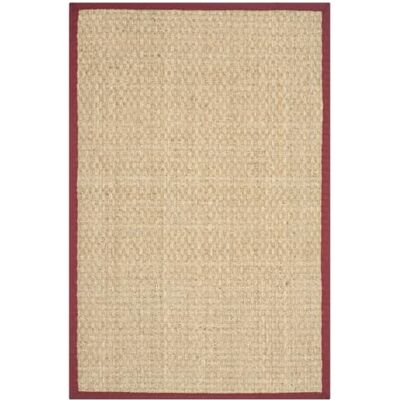 Safavieh Alfombra De Fibra Natural Sala de Estar, Comedor, Dormitorio Natural Fiber Collection, Pelo Corto, Rojo Borgoña, 61 x 91 cm Safavieh Alfombra De Fibra Natural Sala de Estar, Comedor, Dormitorio Natural Fiber Collection, Pelo Corto, Rojo Borgoña, 61 x 91 cm