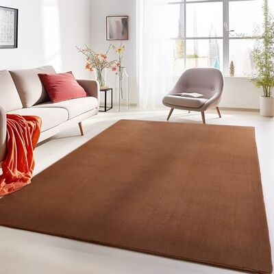 Carpetsale24 Alfombra Lavable de Pelo Corto 140x200 cm Marrón Moderna Carpetsale24 Alfombra Lavable de Pelo Corto 140x200 cm Marrón Moderna