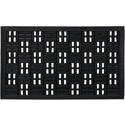 Relaxdays Felpudo Goma, 45x75cm, Enrejado, Antideslizante, Resistente a Intemperie, Pinchos, Interior y Exterior, Negro Relaxdays Felpudo Goma, 45x75cm, Enrejado, Antideslizante, Resistente a Intemperie, Pinchos, Interior y Exterior, Negro