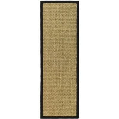 Safavieh Alfombra De Fibra Natural Sala de Estar, Comedor, Dormitorio Natural Fiber Collection, Pelo Corto, Natural y Negro, 76 X 183 cm Safavieh Alfombra De Fibra Natural Sala de Estar, Comedor, Dormitorio Natural Fiber Collection, Pelo Corto, Natural y Negro, 76 X 183 cm