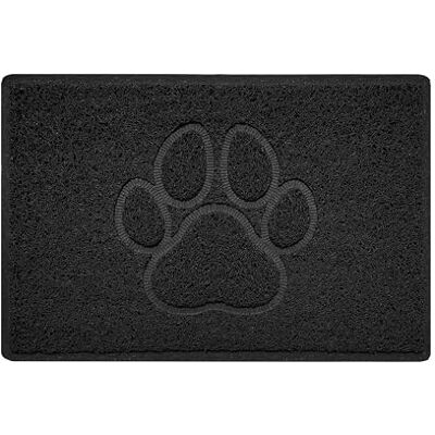 Nicoman Paw Felpudo con Forma de Huella en Relieve, Felpudo de Espagueti, Negro, Small (60x40cm) Nicoman Paw Felpudo con Forma de Huella en Relieve, Felpudo de Espagueti, Negro, Small (60x40cm)