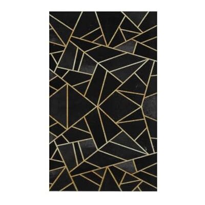 MANI TEXTILE TPS JAUDO_80 Alfombra, Poliéster, Negro/Dorado, x_150_cm MANI TEXTILE TPS JAUDO_80 Alfombra, Poliéster, Negro/Dorado, x_150_cm