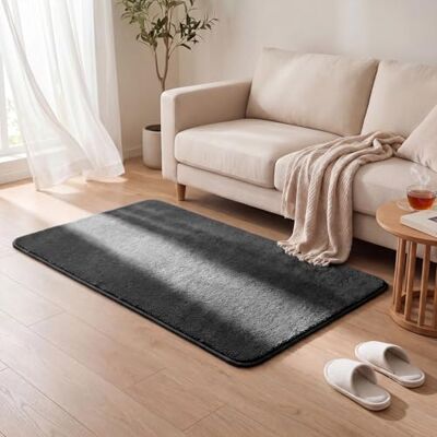 VOUNOT ® Alfombra Moderna para Salón 80x150 cm, Pelo Corto Suave y Lavable, con Base y Alfombrilla Antideslizante Doble, para Dormitorio o Habitación, Antracita VOUNOT ® Alfombra Moderna para Salón 80x150 cm, Pelo Corto Suave y Lavable, con Base y Alfombrilla Antideslizante Doble, para Dormitorio o Habitación, Antracita