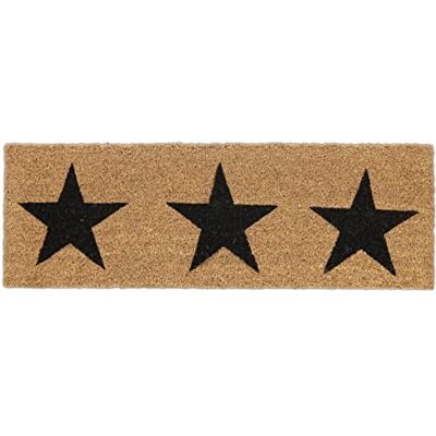Relaxdays Felpudo Coco, Estrellas, 75 x 25 cm, Alfombra Entrada, Interior y Exterior, Antideslizante, Natural/Negro Relaxdays Felpudo Coco, Estrellas, 75 x 25 cm, Alfombra Entrada, Interior y Exterior, Antideslizante, Natural/Negro