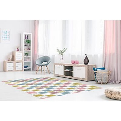 Homemania Alfombra Impresa, 25% poliéster, 75% algodón, Multicolor Homemania Alfombra Impresa, 25% poliéster, 75% algodón, Multicolor