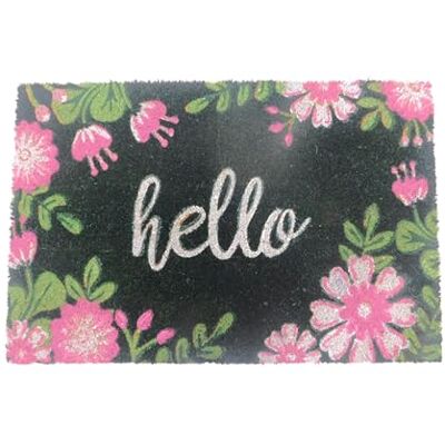 Relaxdays Felpudo de Coco, Hello, 60 x 40 cm, Antideslizante, Impermeable, para Interiores y Exteriores, Multicolor Relaxdays Felpudo de Coco, Hello, 60 x 40 cm, Antideslizante, Impermeable, para Interiores y Exteriores, Multicolor