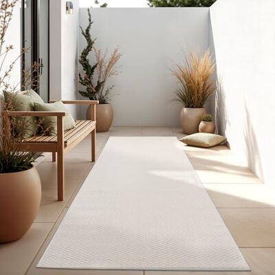 Paco Home Alfombra Exterior Interior Balcón Terraza Alfombra Cocina Monocolor Jaspeado, tamaño:60x100 cm, Color:Marfil Paco Home Alfombra Exterior Interior Balcón Terraza Alfombra Cocina Monocolor Jaspeado, tamaño:60x100 cm, Color:Marfil