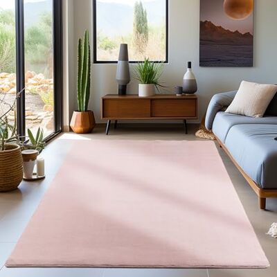 Carpetsale24 Alfombra Lavable de Pelo Corto 140x200 cm Rosa Moderna Carpetsale24 Alfombra Lavable de Pelo Corto 140x200 cm Rosa Moderna
